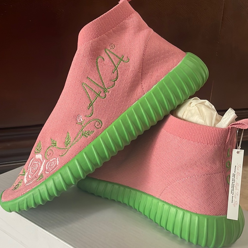AKA Greek pink & green High Top Shoes